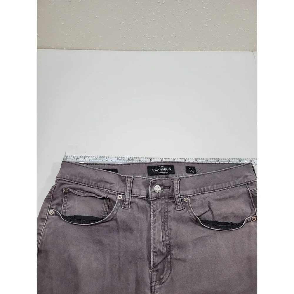 Lucky Brand 121 Slim Mens 33x32 Grey Excellent Straight Leg Denim Jeans